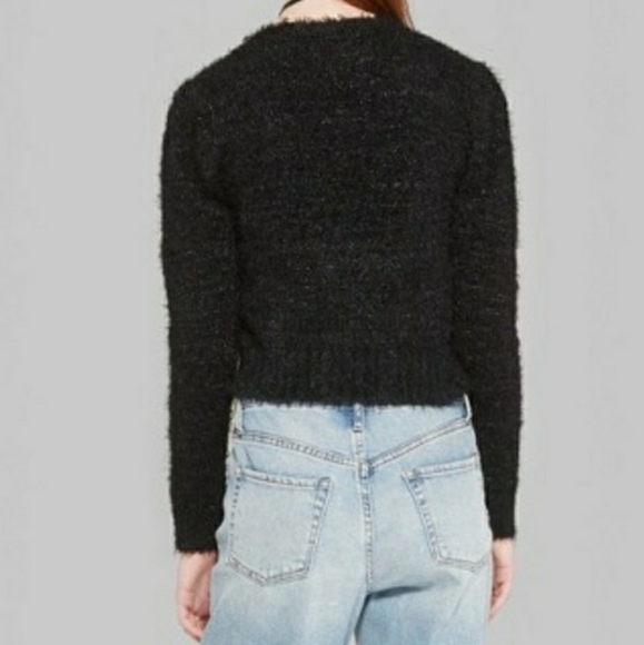 Fuzzy Cropped Button Cardigan - Picture 3 of 4